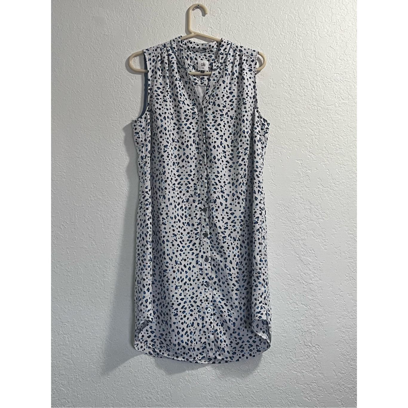 Cabi 5233 Camilla Shirt Dress White Leopard Print Size M